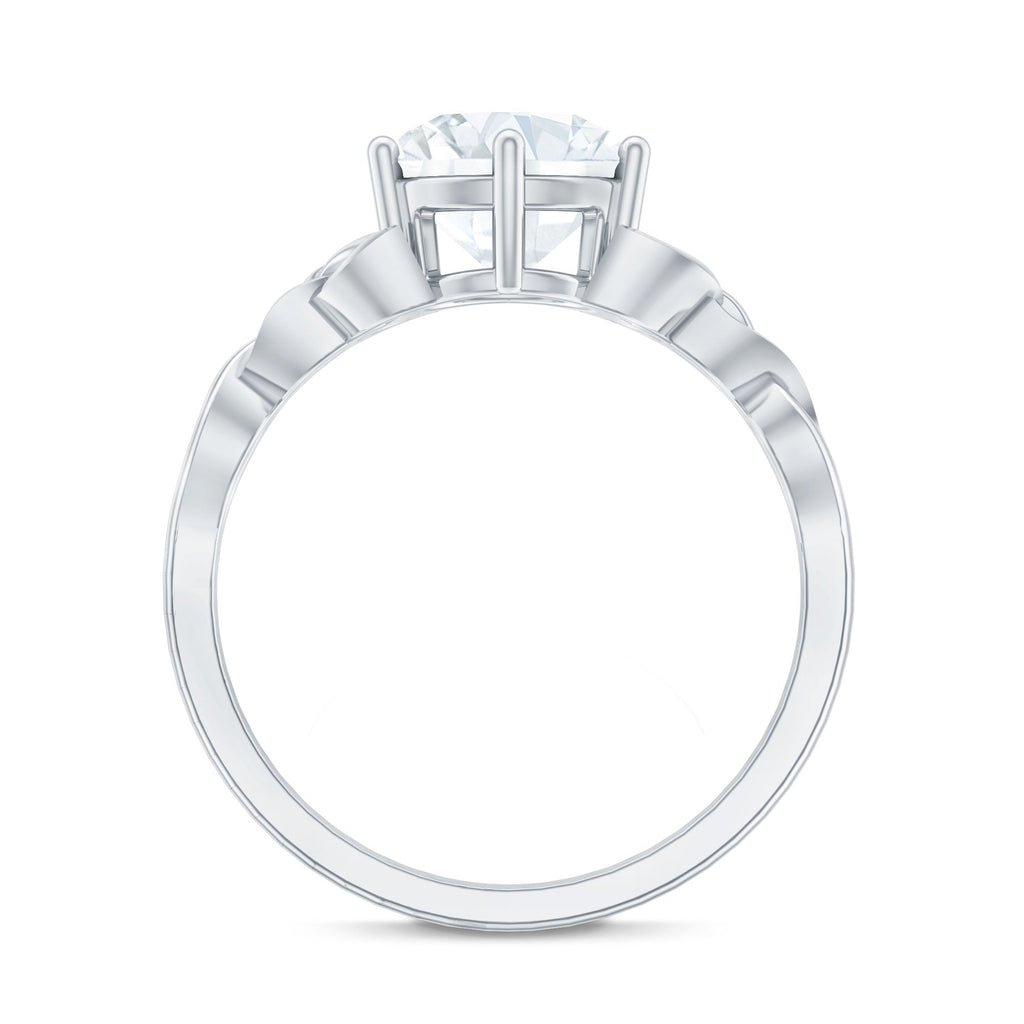 8 MM Round Cut Moissanite Celtic Design Engagement Ring