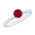 0.6 Carat July Birthstone Ruby Solitaire Ring in Peg Head Setting