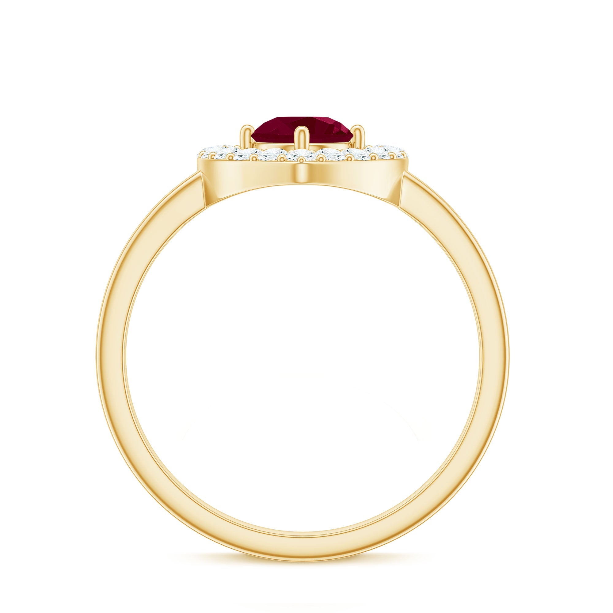 Natural 0.6 Carat Ruby Diamond Heart Engagement Ring for Women