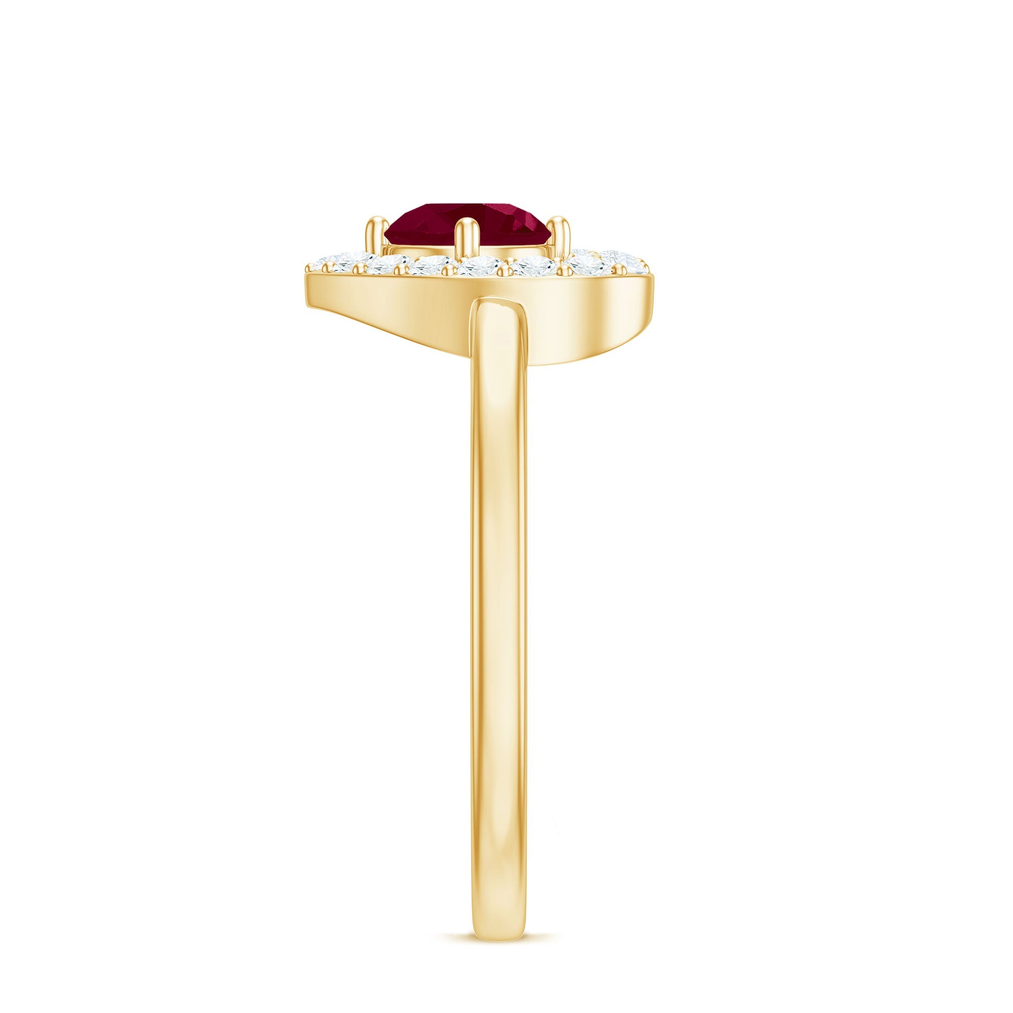 Natural 0.6 Carat Ruby Diamond Heart Engagement Ring for Women