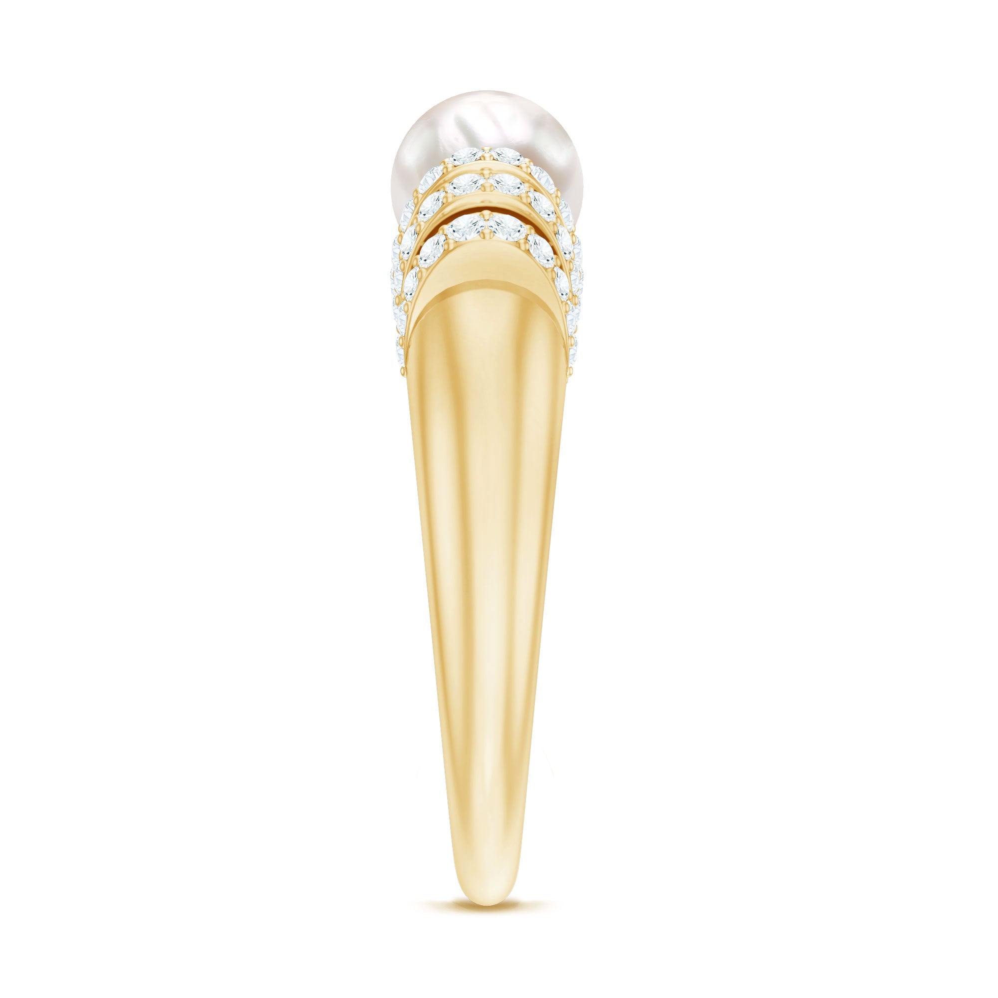 2 Carat Freshwater Pearl Diamond Engagement Ring for Women