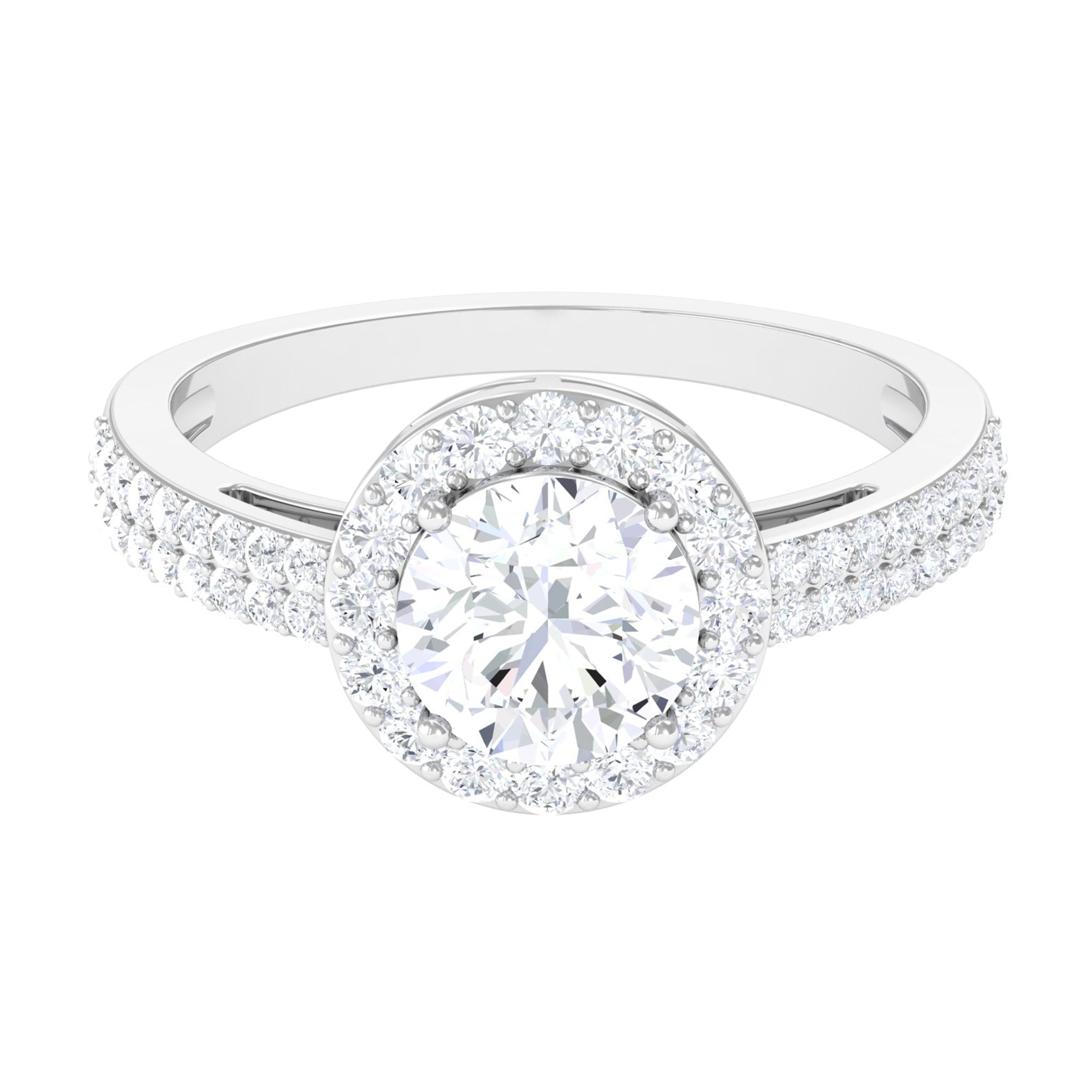 2.25 CT Round Cubic Zirconia Halo Engagement Ring