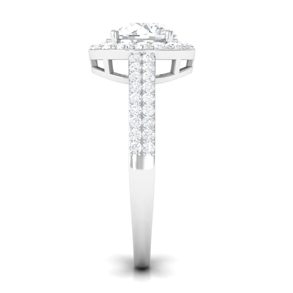 2.25 CT Round Cubic Zirconia Halo Engagement Ring