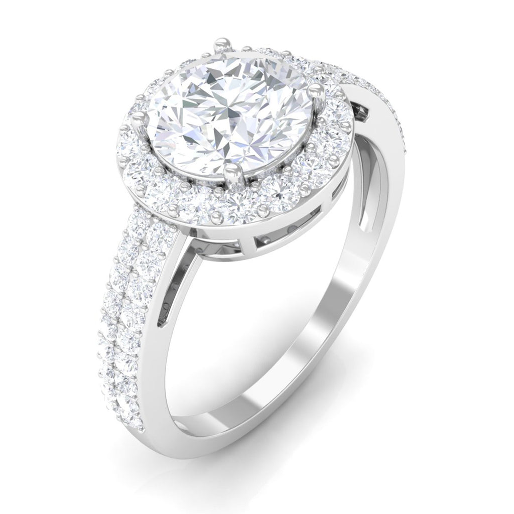 2.25 CT Round Cubic Zirconia Halo Engagement Ring