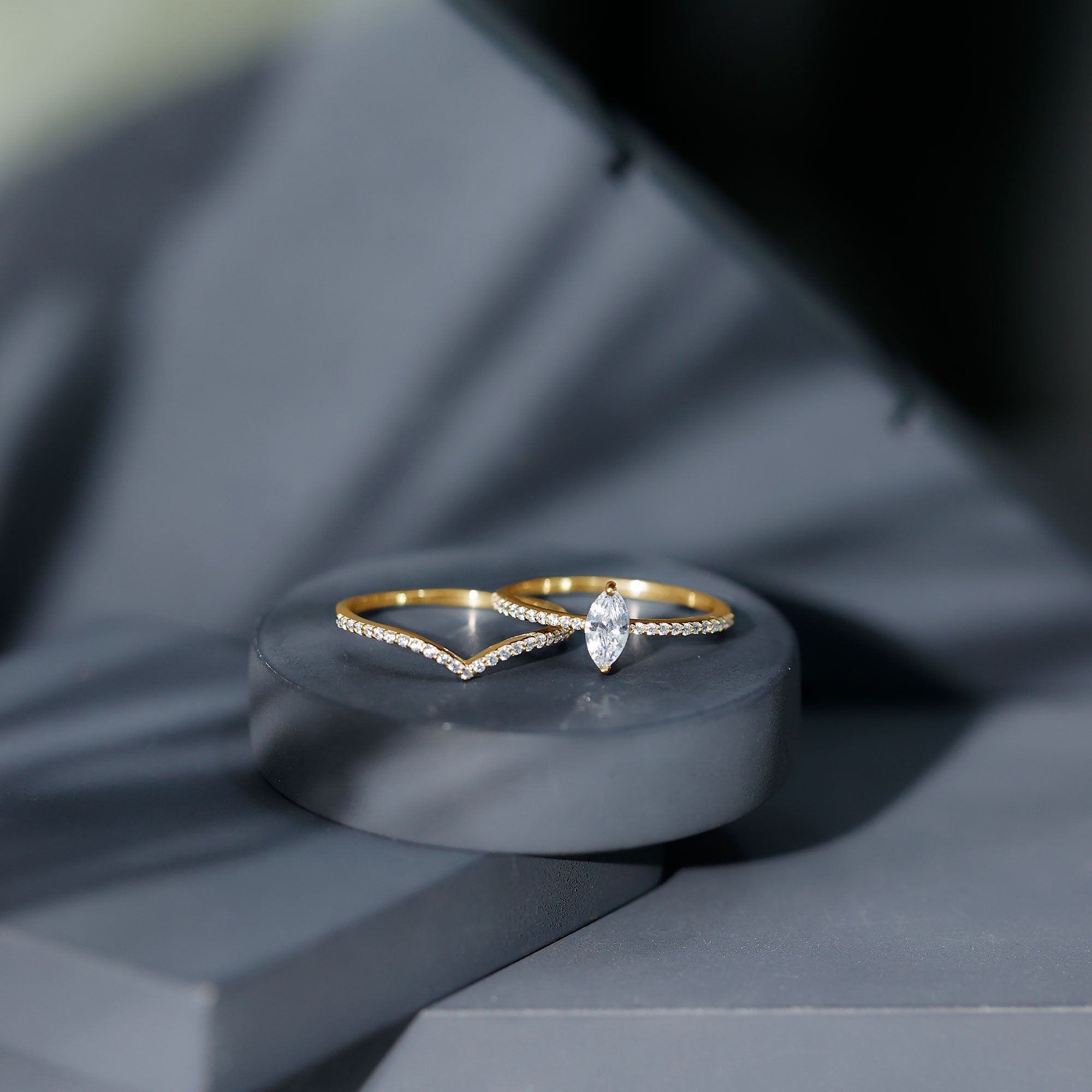 Certified Marquise Cut Zircon Wedding Ring Set for Women