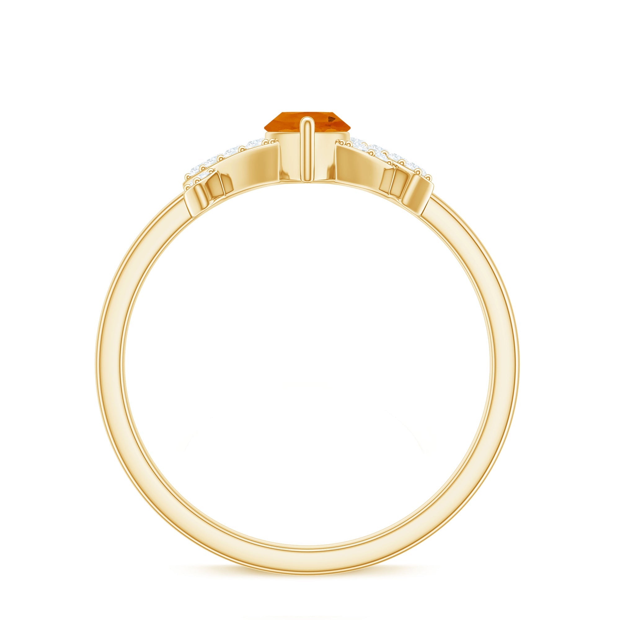 1/2 Carat Fire Opal Marquise Solitaire Ring with Diamond