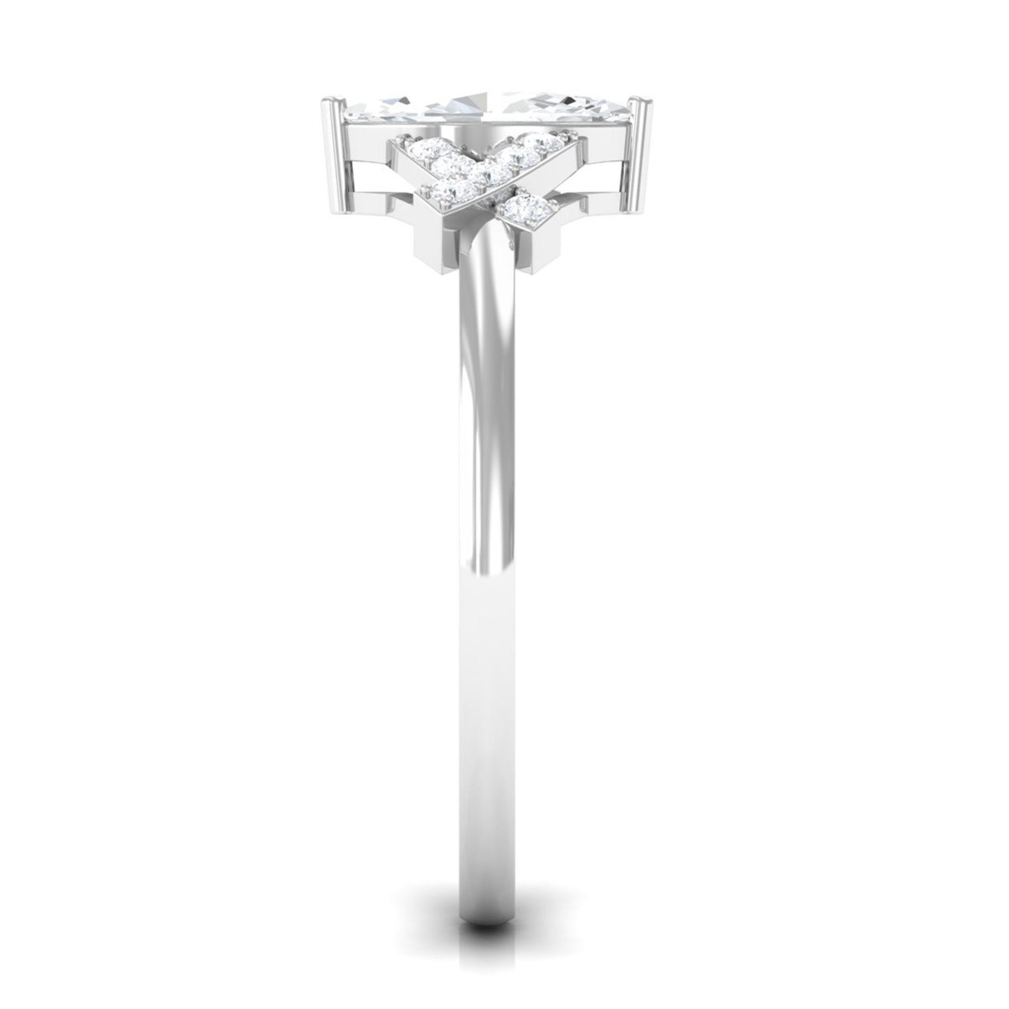 1 CT Marquise Cut Zircon Engagement Ring with Split Shank