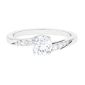 1 Carat Certified Solitaire Cubic Zirconia Bypass Engagement Ring