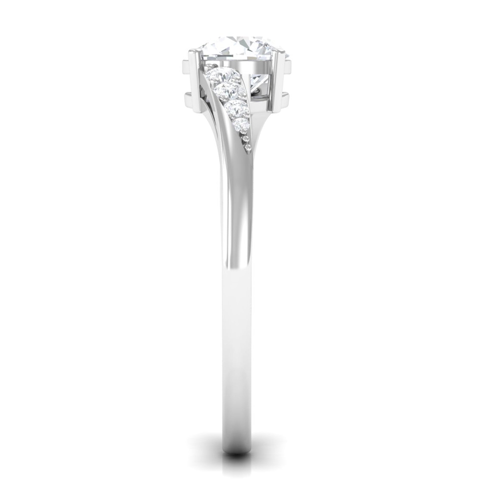 1 Carat Certified Solitaire Cubic Zirconia Bypass Engagement Ring