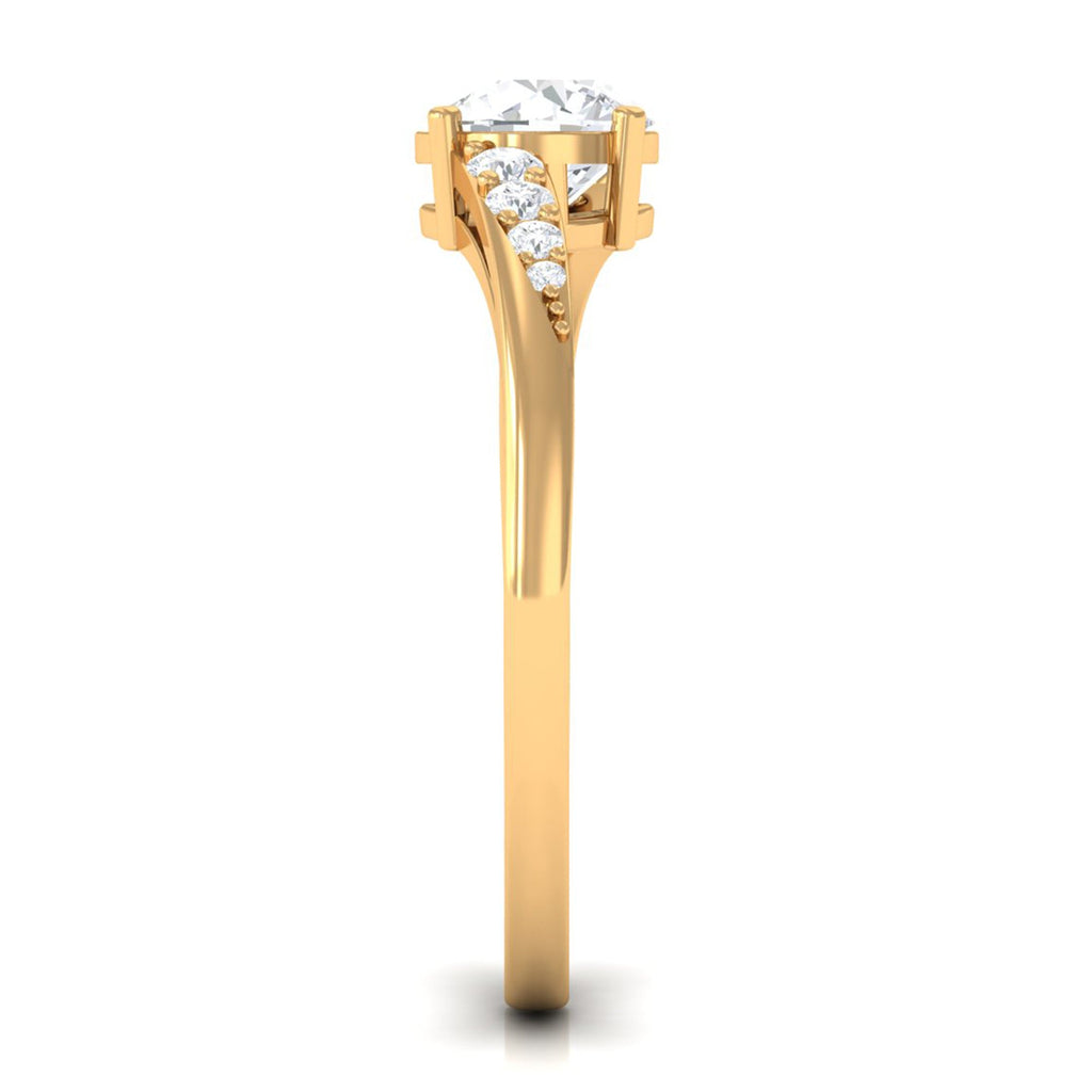 1 Carat Certified Solitaire Cubic Zirconia Bypass Engagement Ring