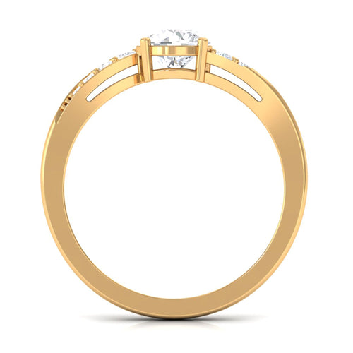 1 Carat Certified Solitaire Cubic Zirconia Bypass Engagement Ring