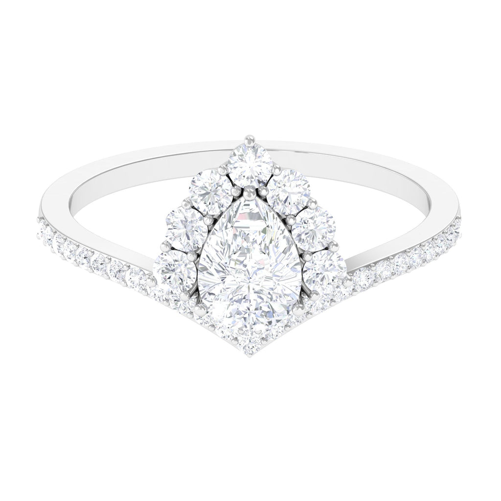 Certified Cubic Zirconia Crown Engagement Ring