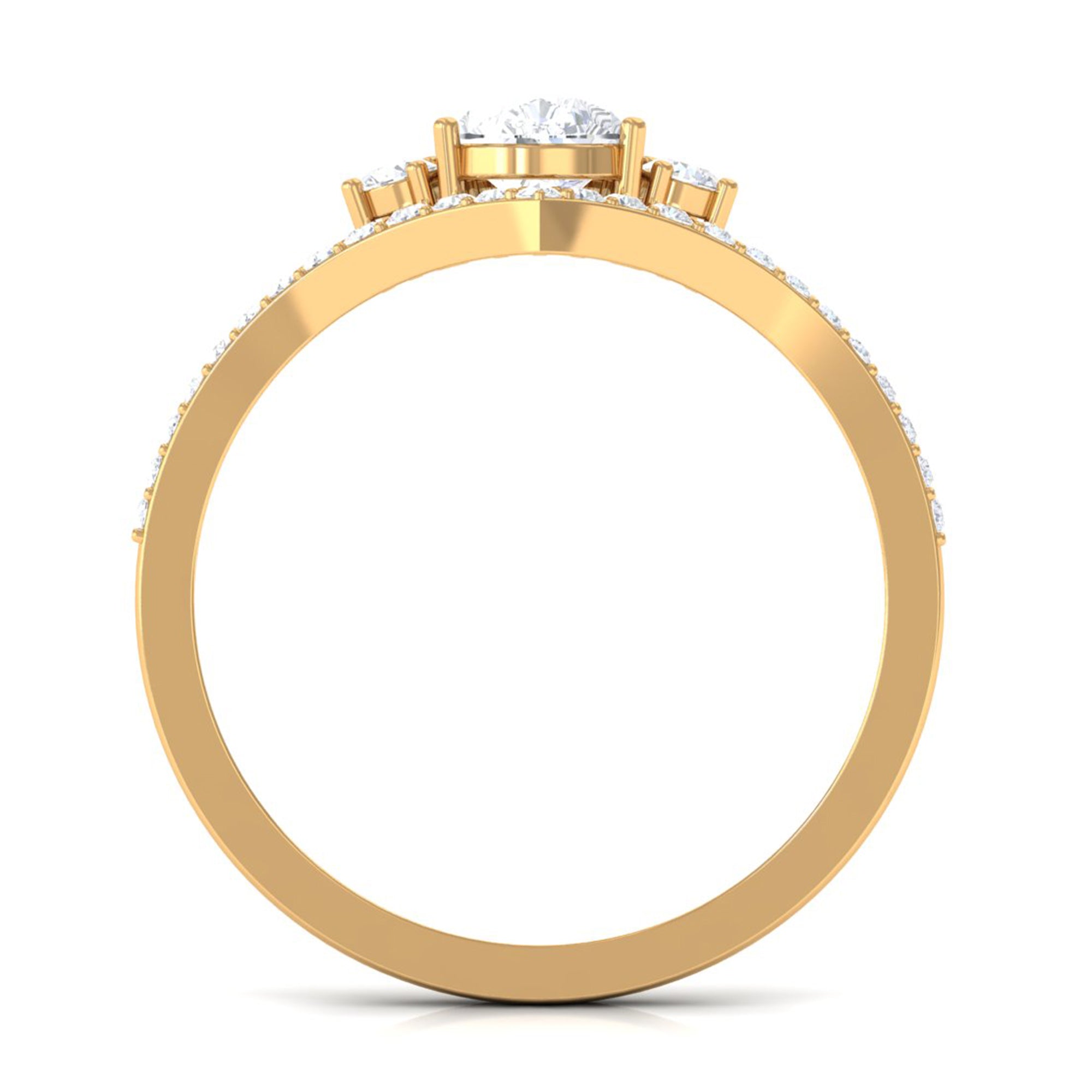 Certified Cubic Zirconia Crown Engagement Ring