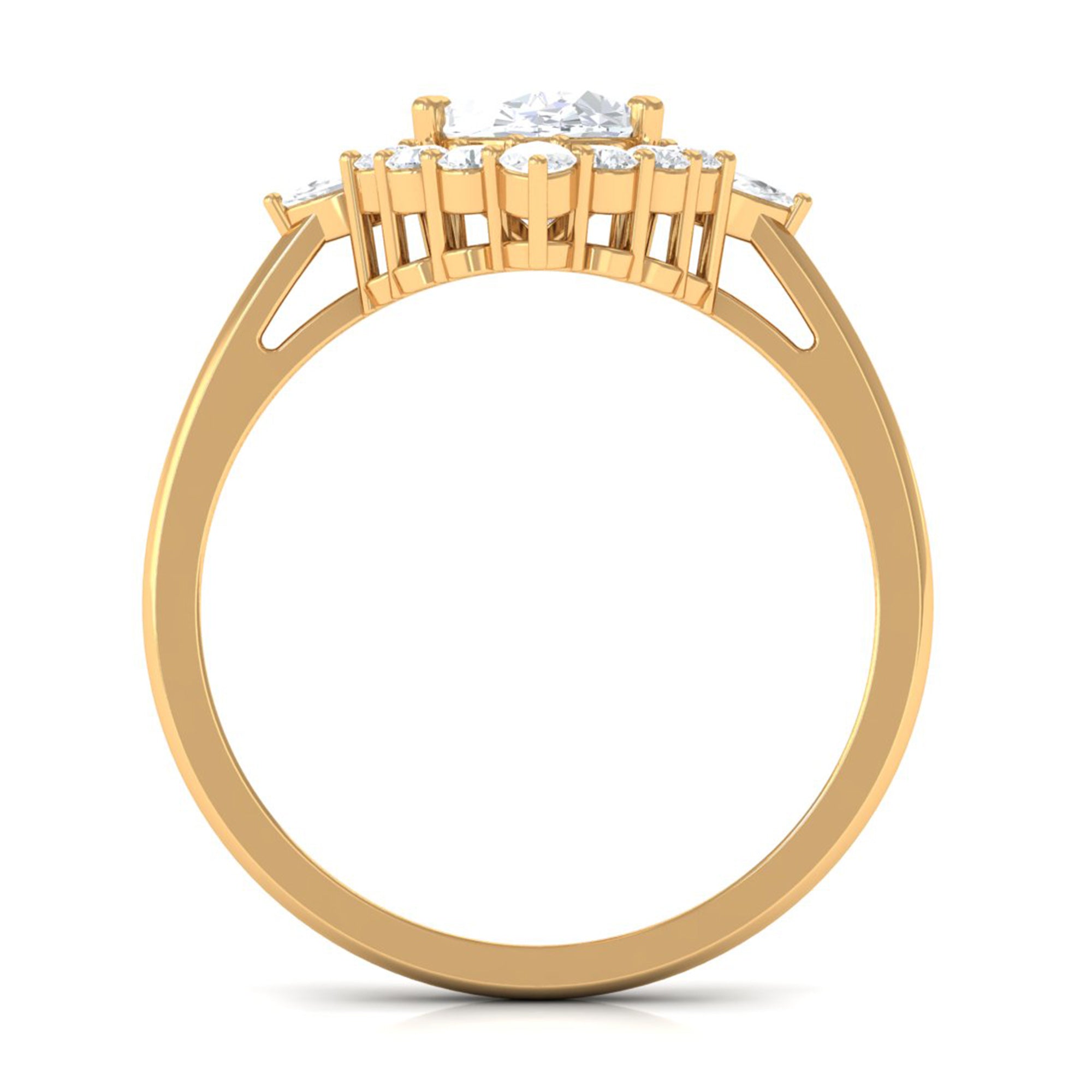 1 Carat Oval Zircon Unique Engagement Ring for Women