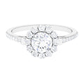 1.9 Carat Round Cubic Zirconia Halo Engagement Ring