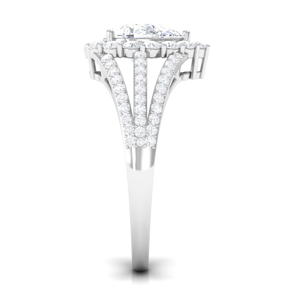 Pear Cut Zircon Statement Engagement Ring