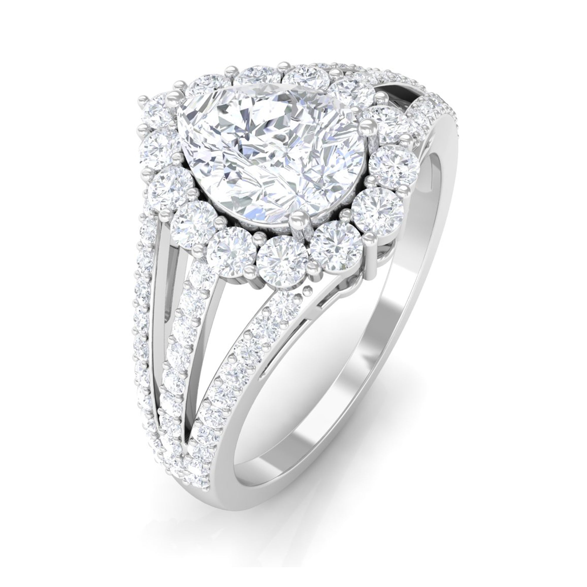 Pear Cut Zircon Statement Engagement Ring
