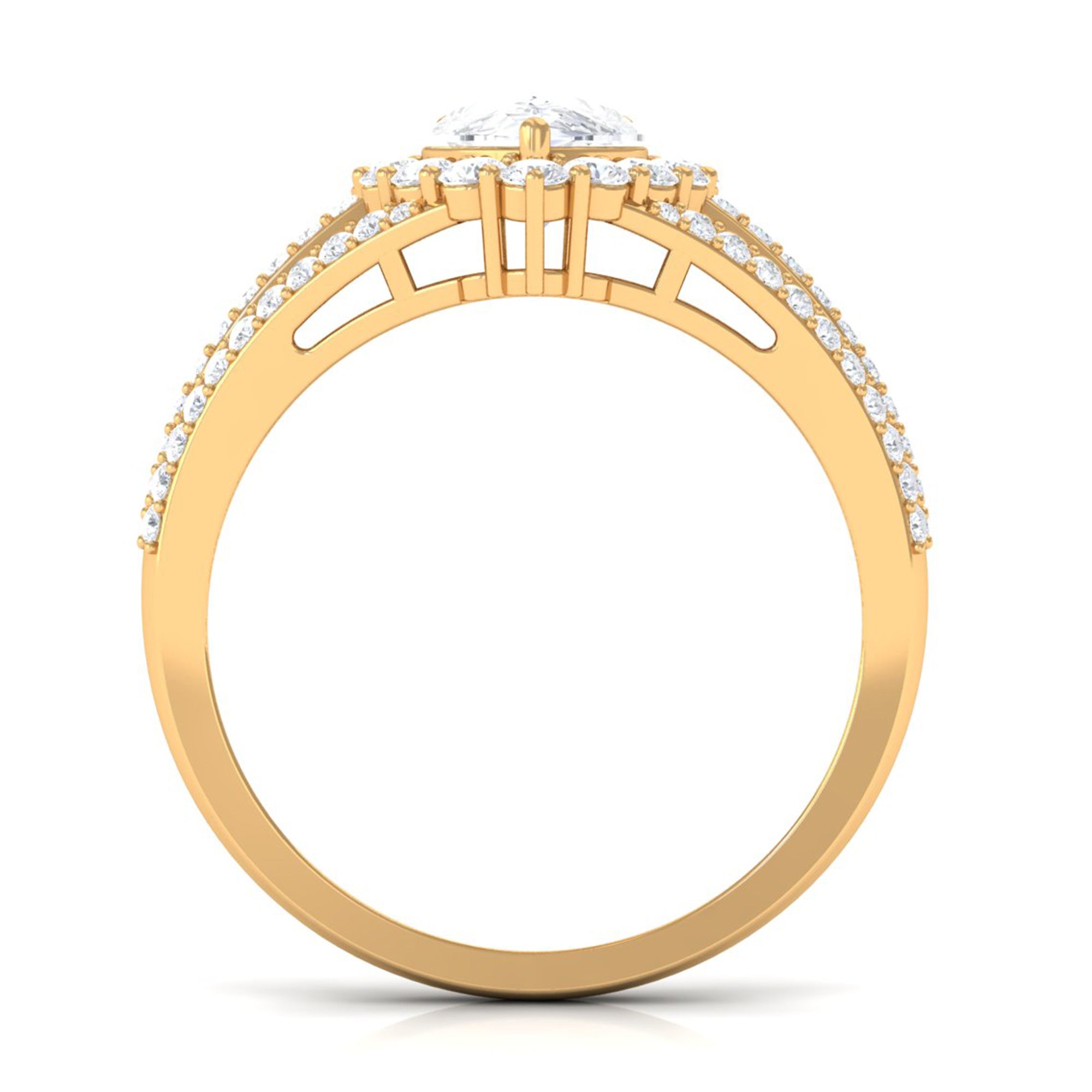 Pear Cut Zircon Statement Engagement Ring