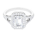 5 CT Split Shank Octagon Cut Zircon Statement Engagement Ring