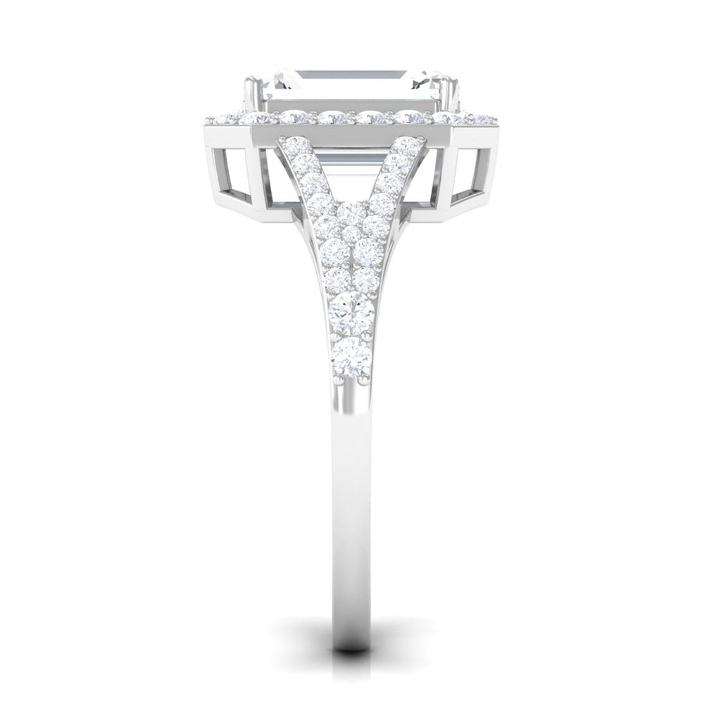 5 CT Split Shank Octagon Cut Zircon Statement Engagement Ring
