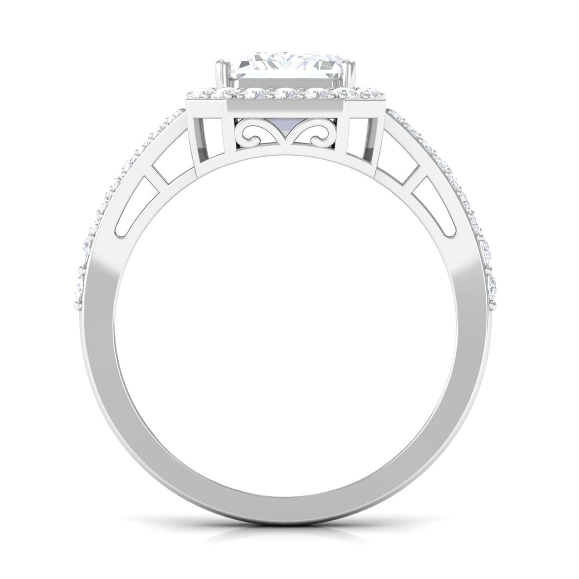 5 CT Split Shank Octagon Cut Zircon Statement Engagement Ring