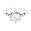 Round Cubic Zirconia Designer Engagement Ring