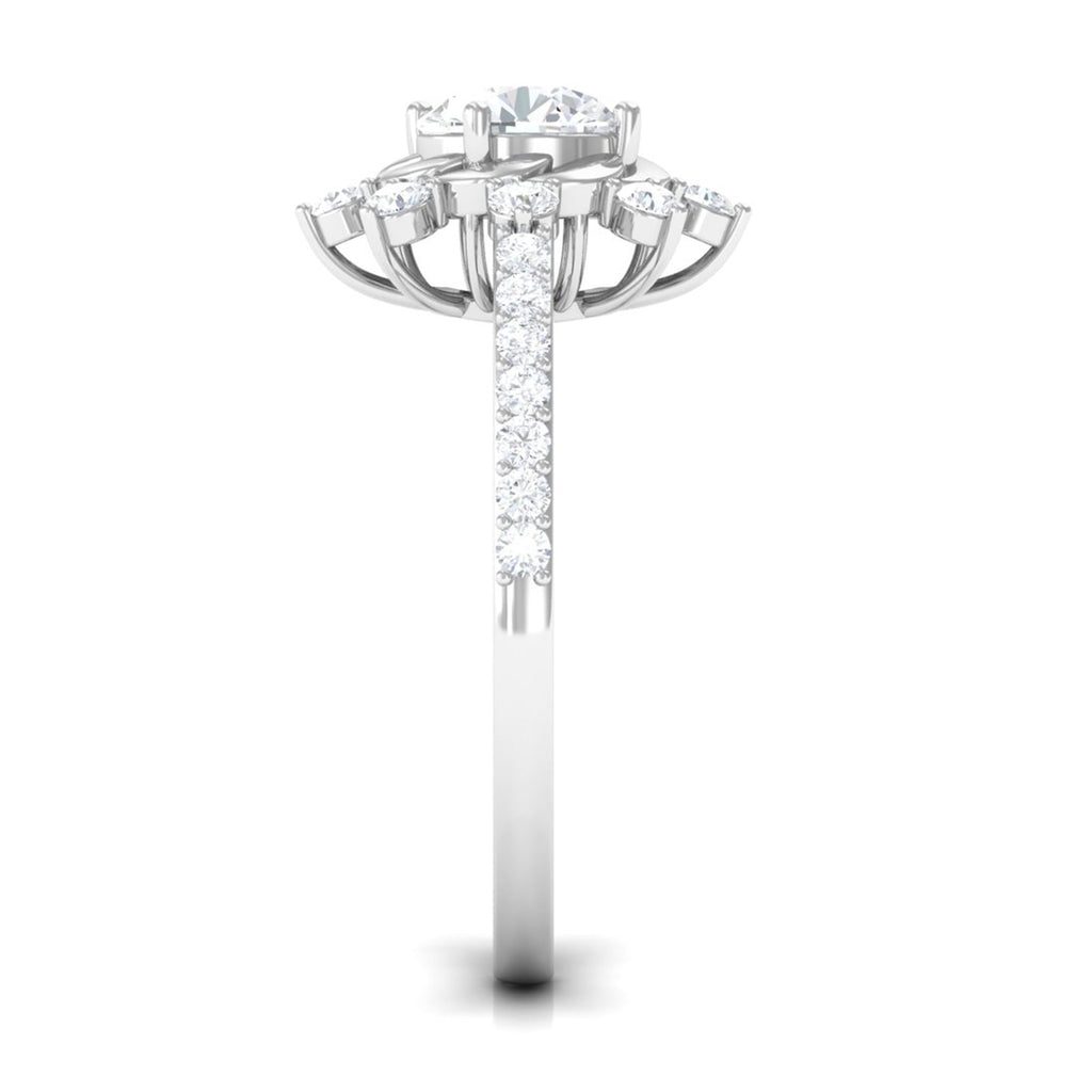Round Cubic Zirconia Designer Engagement Ring