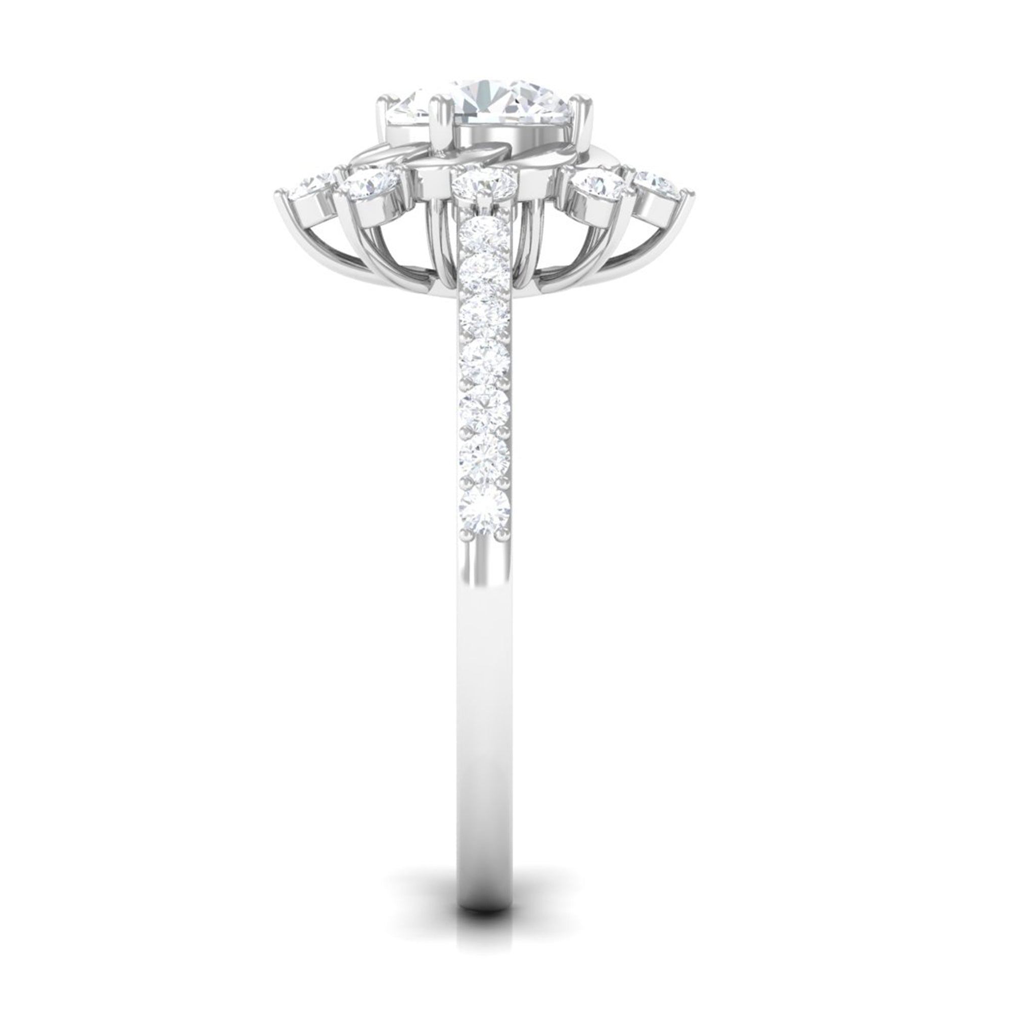 Round Cubic Zirconia Designer Engagement Ring