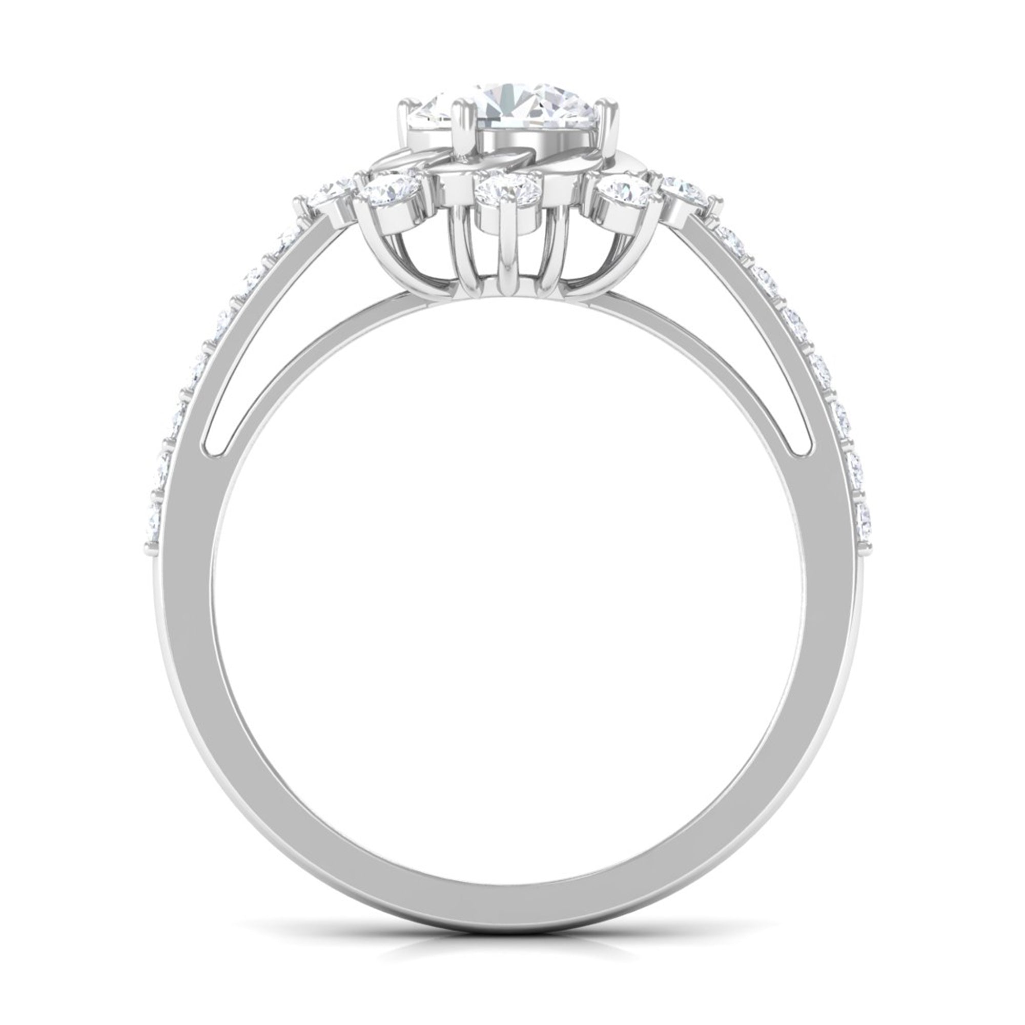 Round Cubic Zirconia Designer Engagement Ring