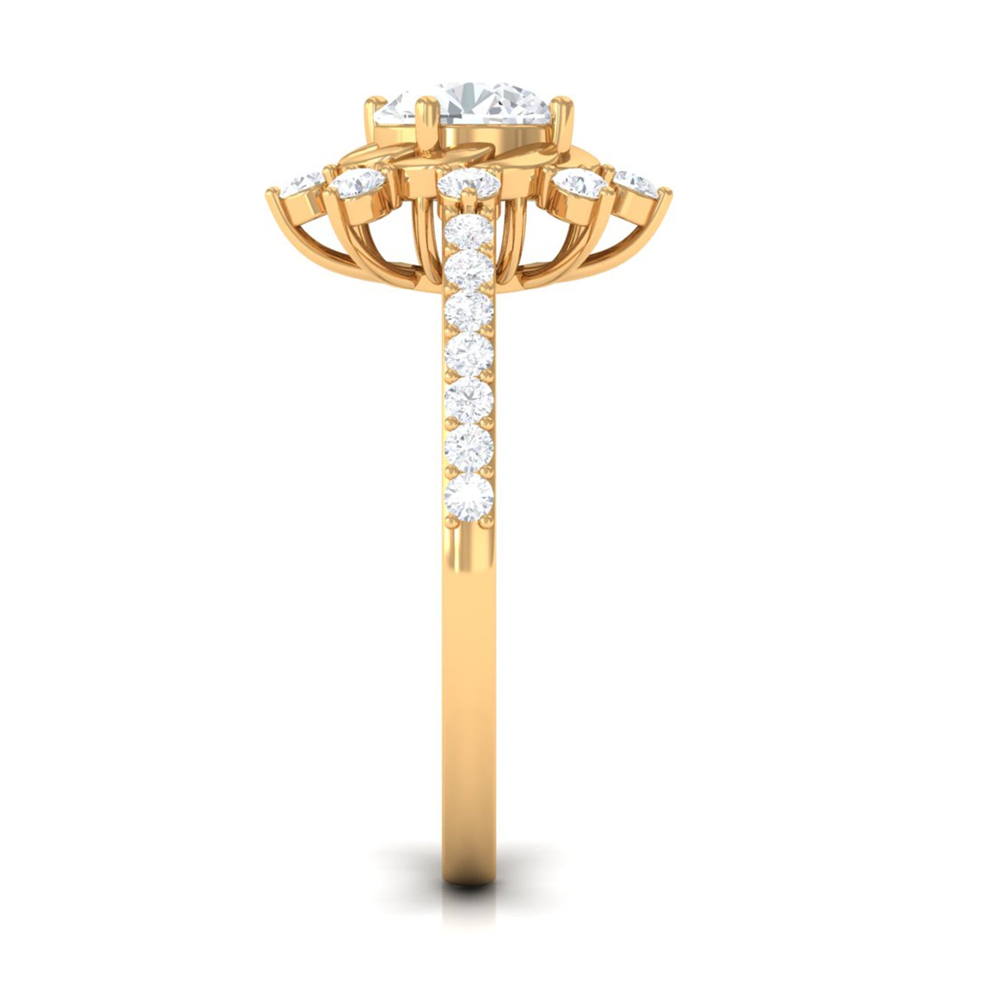Round Cubic Zirconia Designer Engagement Ring
