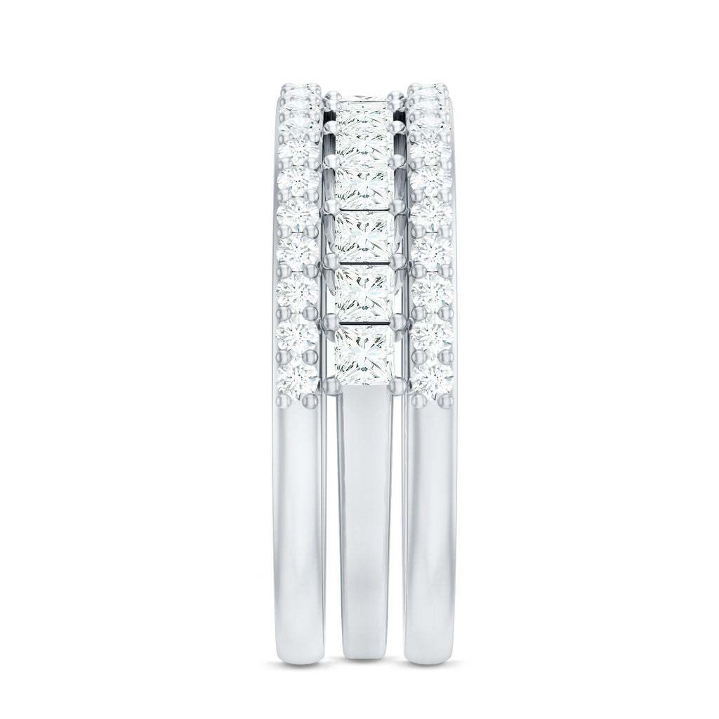 Certified Cubic Zirconia 3 Piece Stackable Ring Set