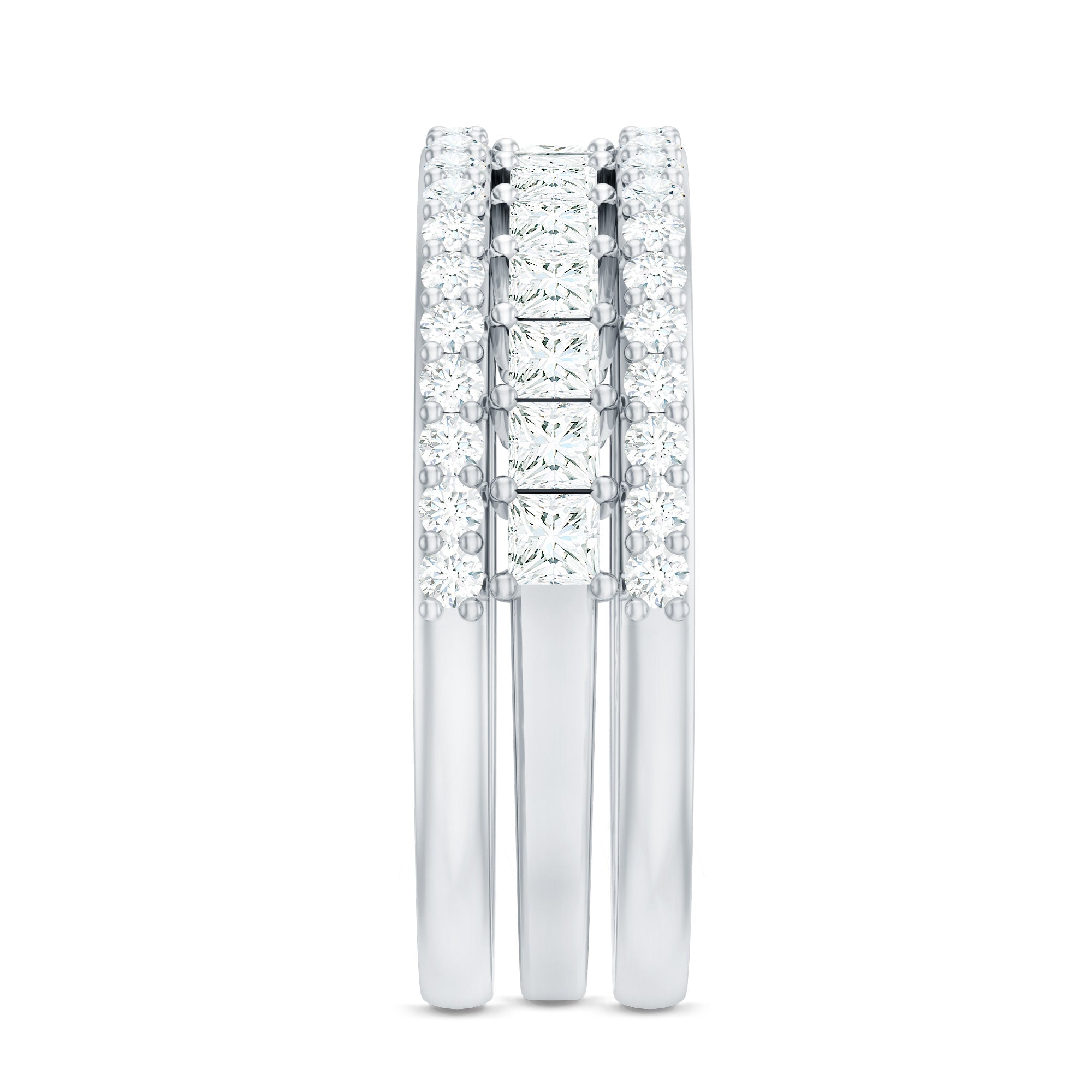 Certified Cubic Zirconia 3 Piece Stackable Ring Set