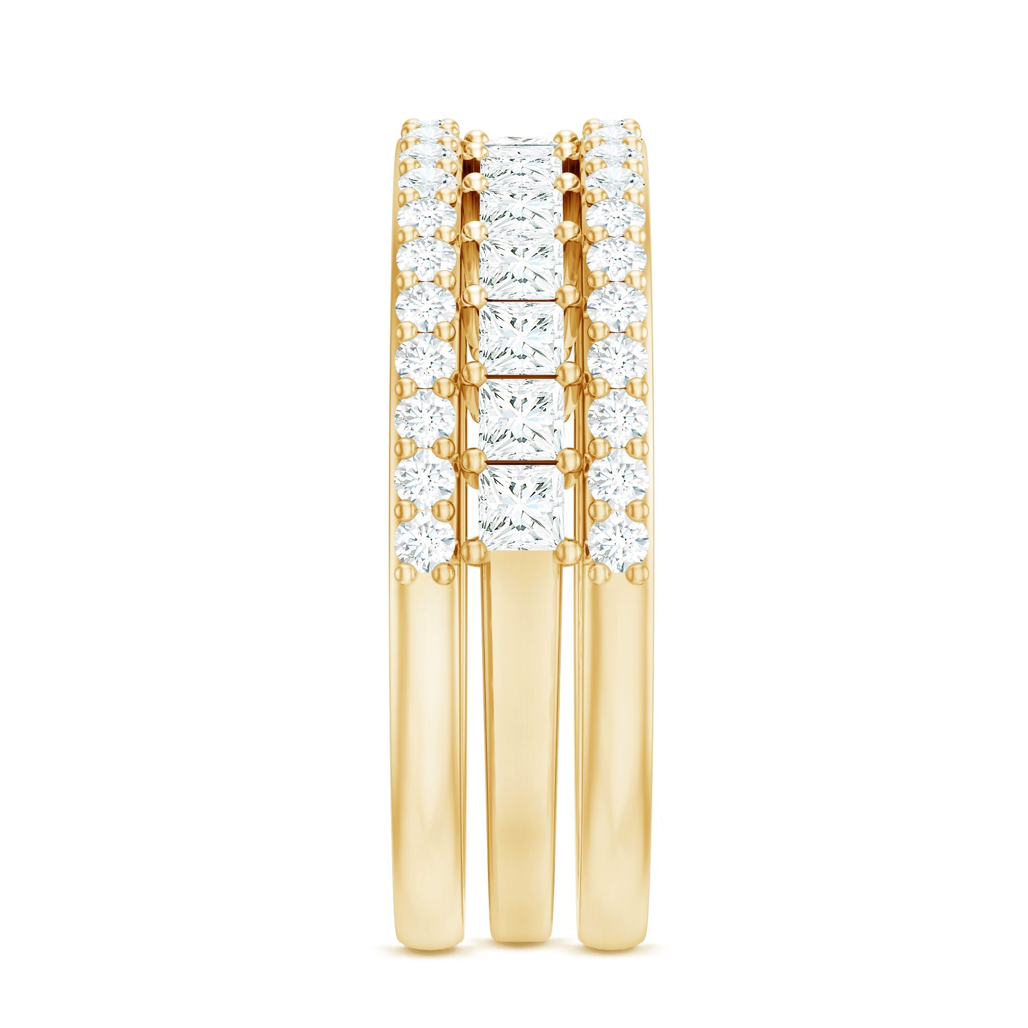 Certified Cubic Zirconia 3 Piece Stackable Ring Set