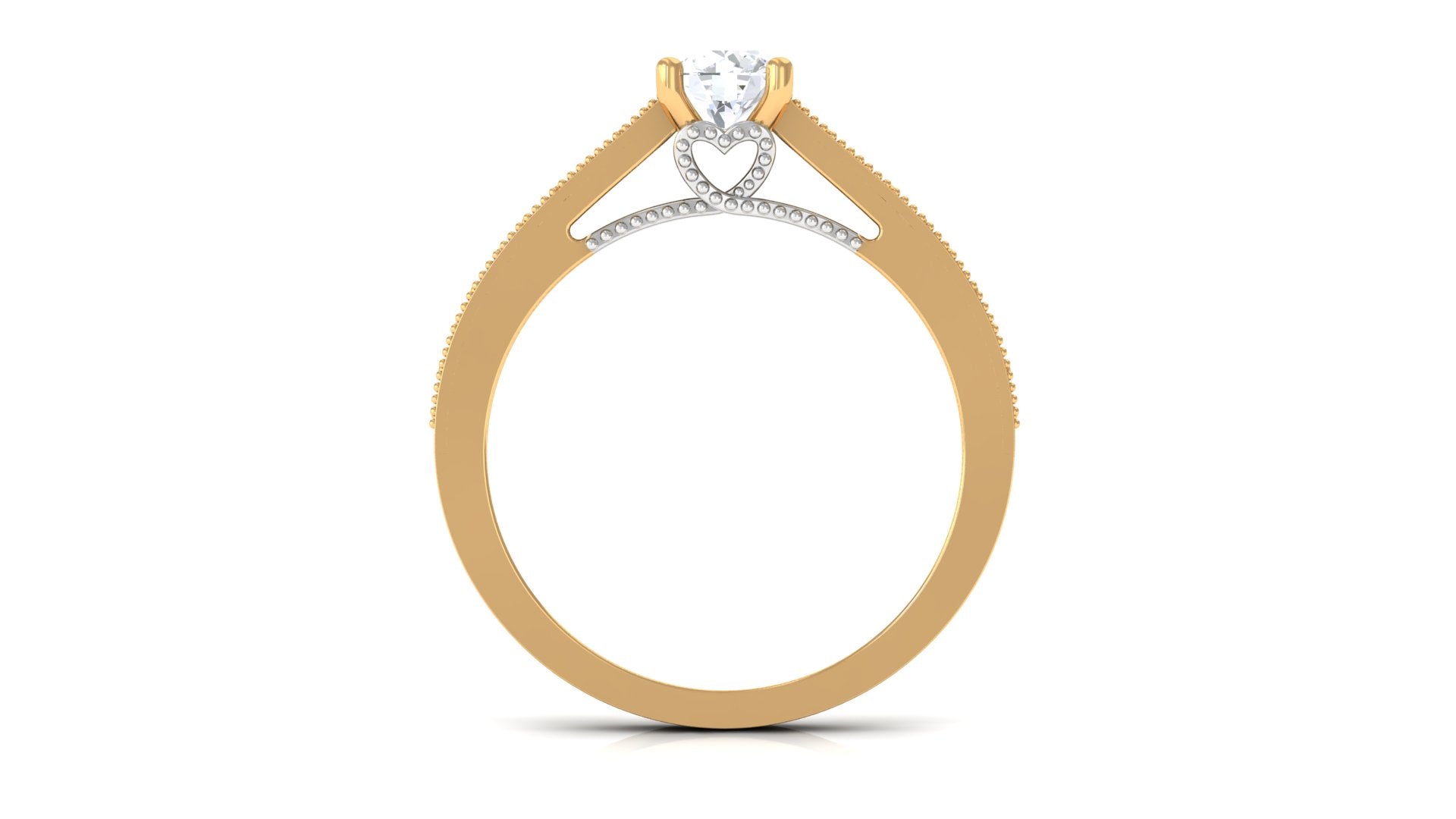 Natural Diamond Promise Ring with Hidden Heart