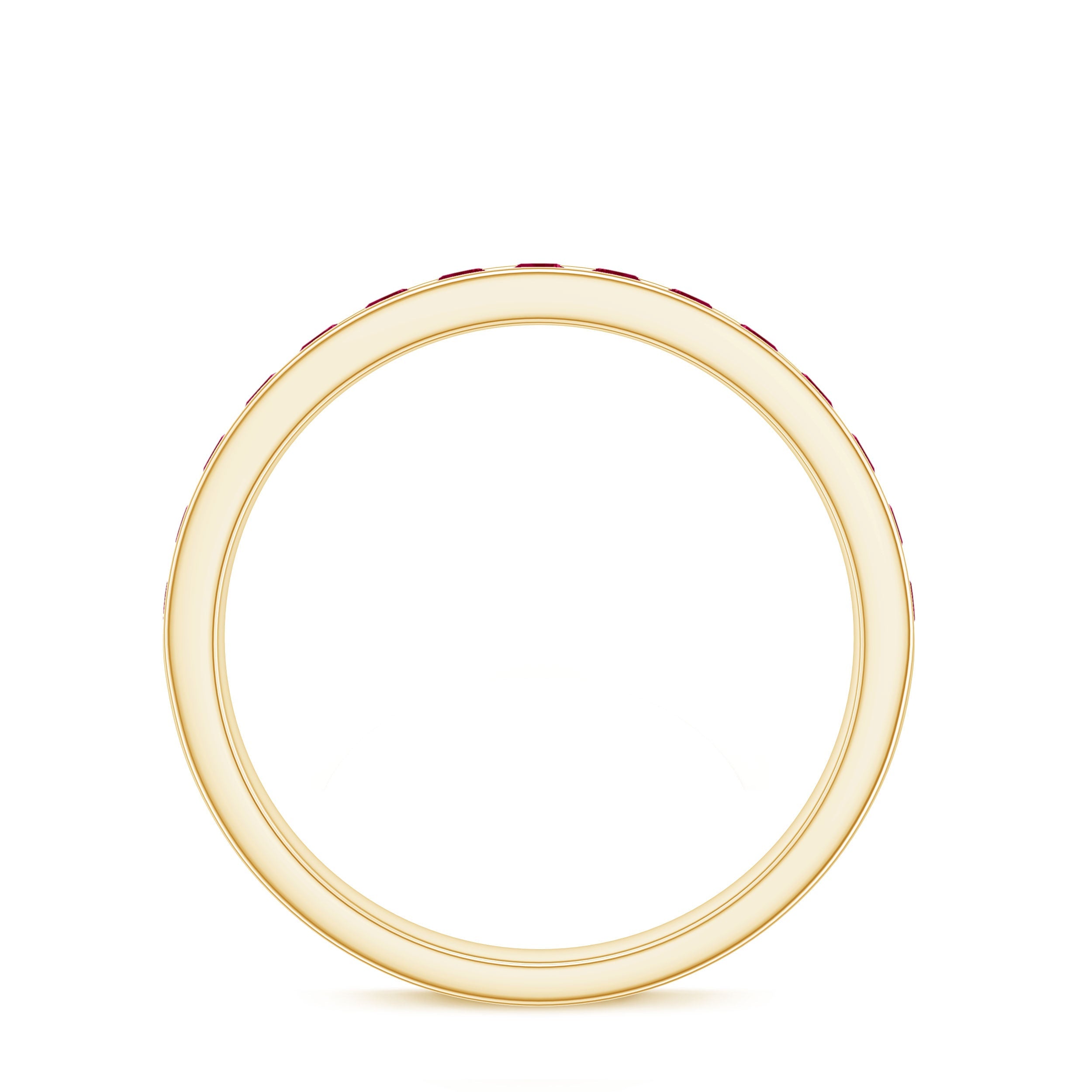 Natural Ruby Half Eternity Anniversary Ring in Channel Set