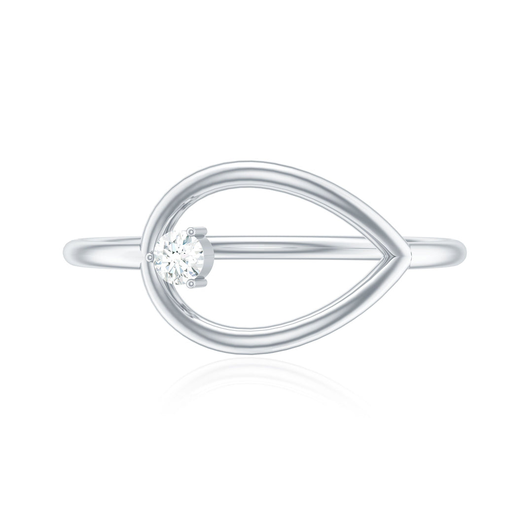 Diamond Open Teardrop Ring in Prong Setting