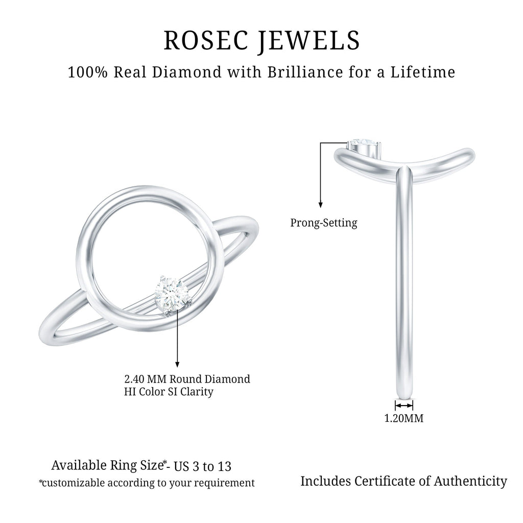 Certified Diamond Open Circle Ring for Women