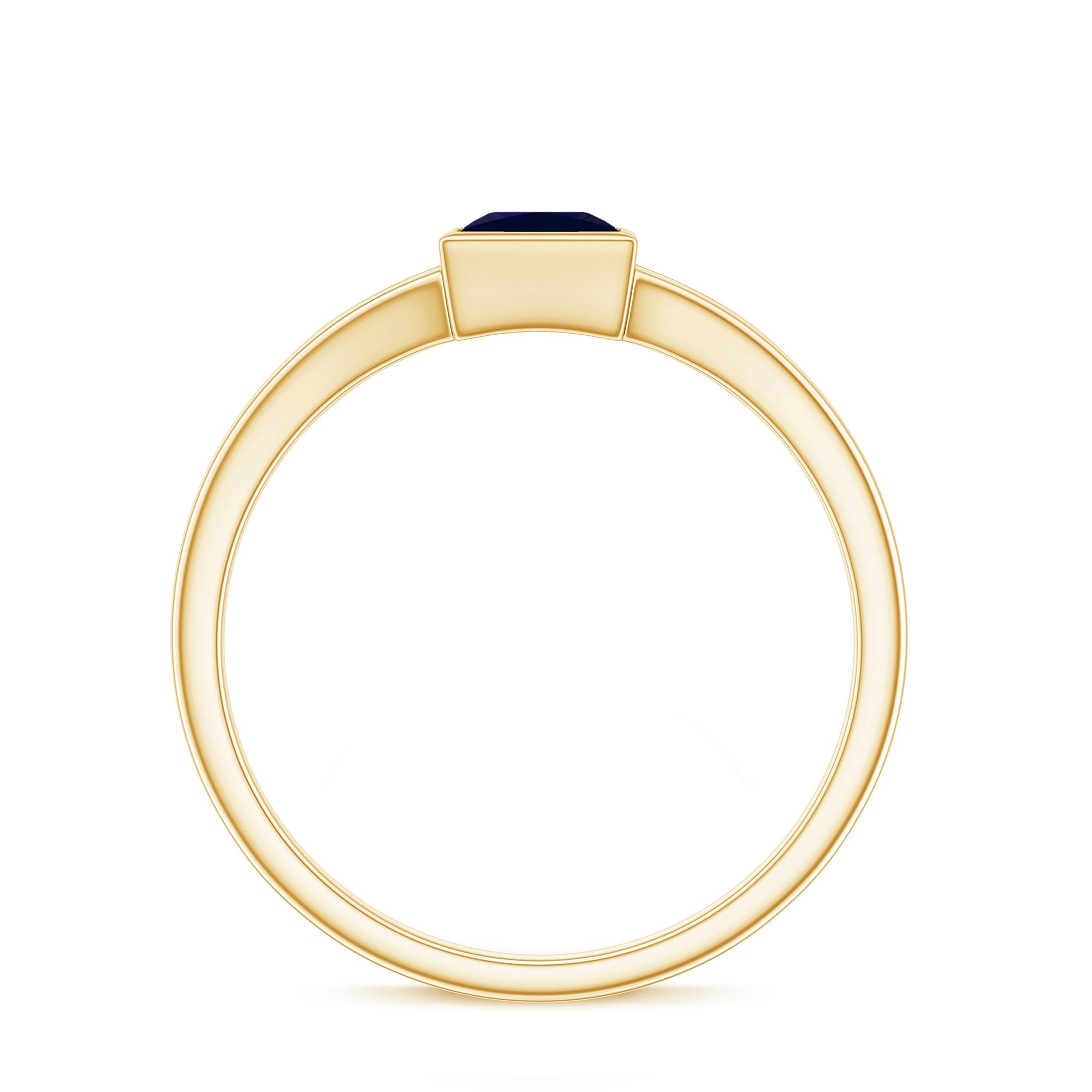 Princess Cut 4MM Blue Sapphire Solitaire Promise Ring in Split Shank
