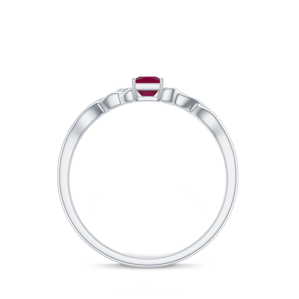 Natural Princess Cut Ruby Irish Promise Ping