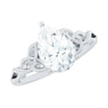 Pear Cut 0.79 Carat Moissanite Celtic Engagement Ring