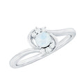 1/2 CT Moonstone and Diamond Bypass Promise Ring