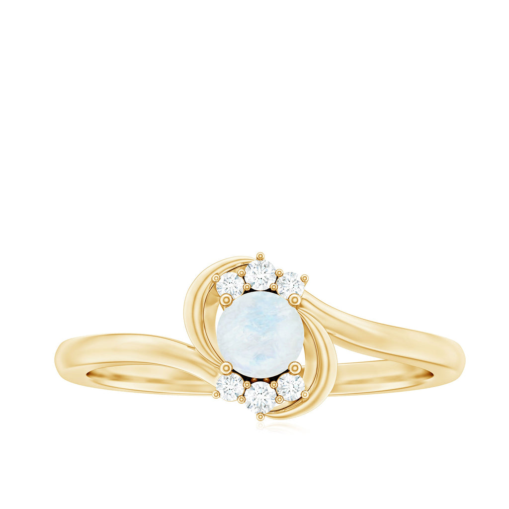 1/2 CT Moonstone and Diamond Bypass Promise Ring
