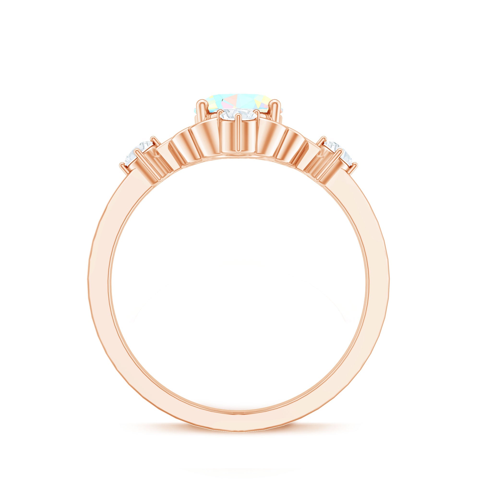 Designer Ethiopian Opal and Diamond  Engagement Ring