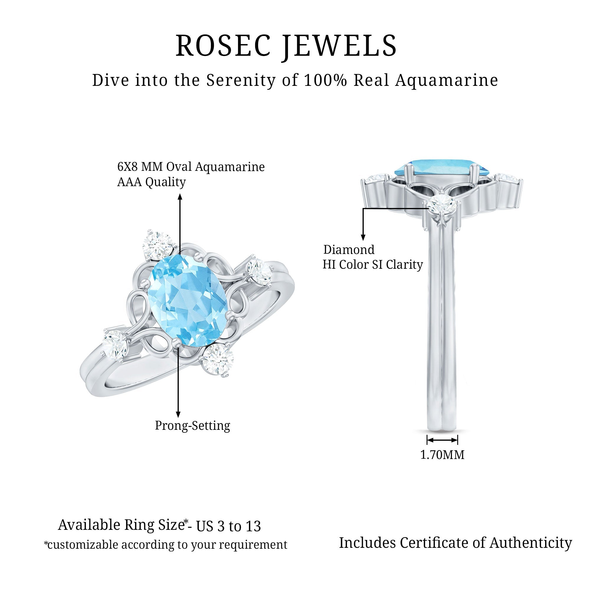 Art Deco Style 1 Carat Oval Shape Aquamarine and Diamond Cocktail Ring