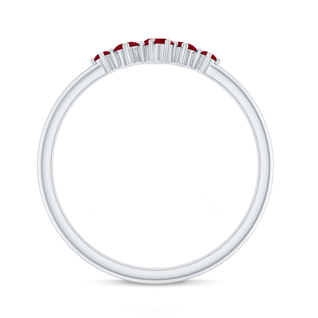 Natural Ruby Cluster Promise Ring for Women