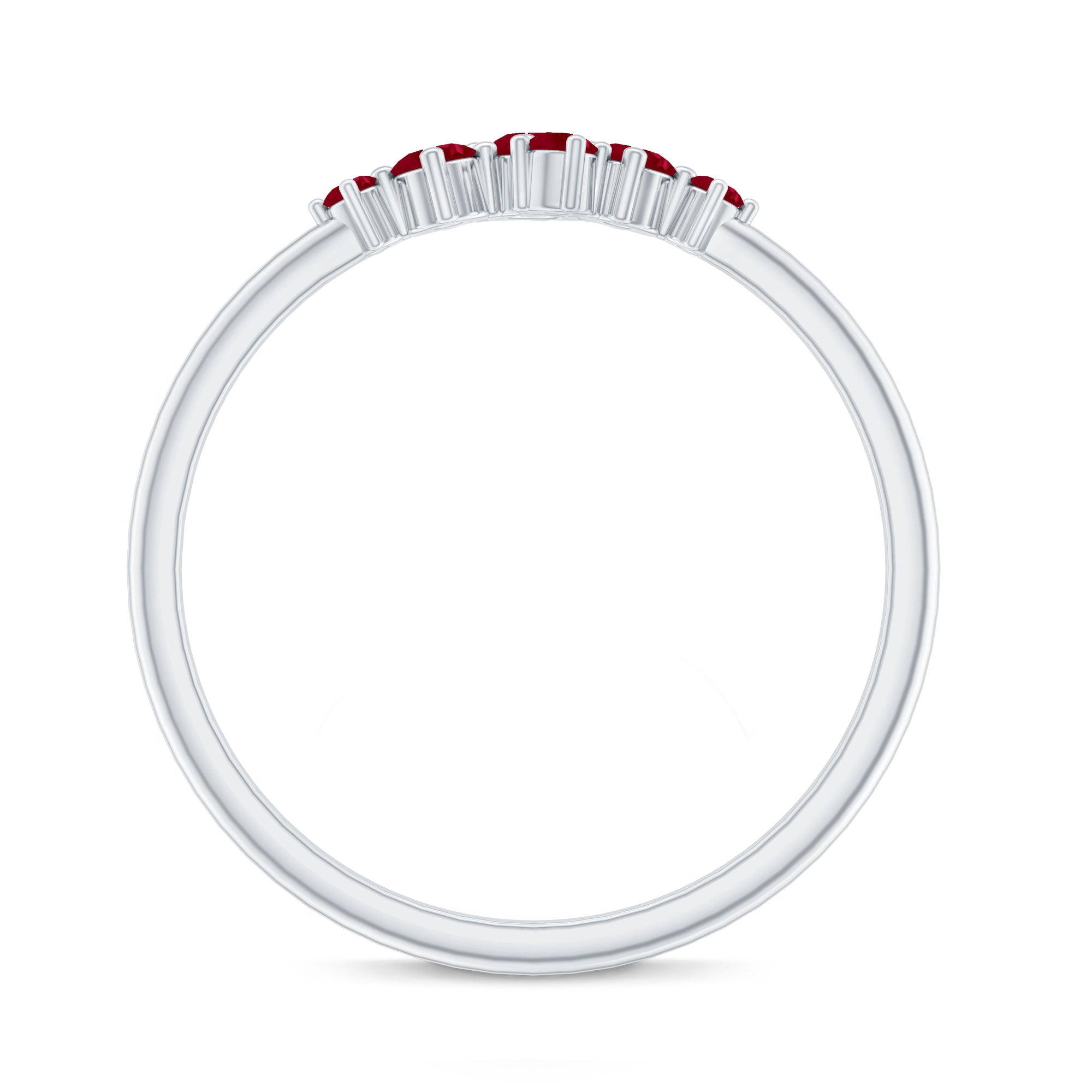 Natural Ruby Cluster Promise Ring for Women