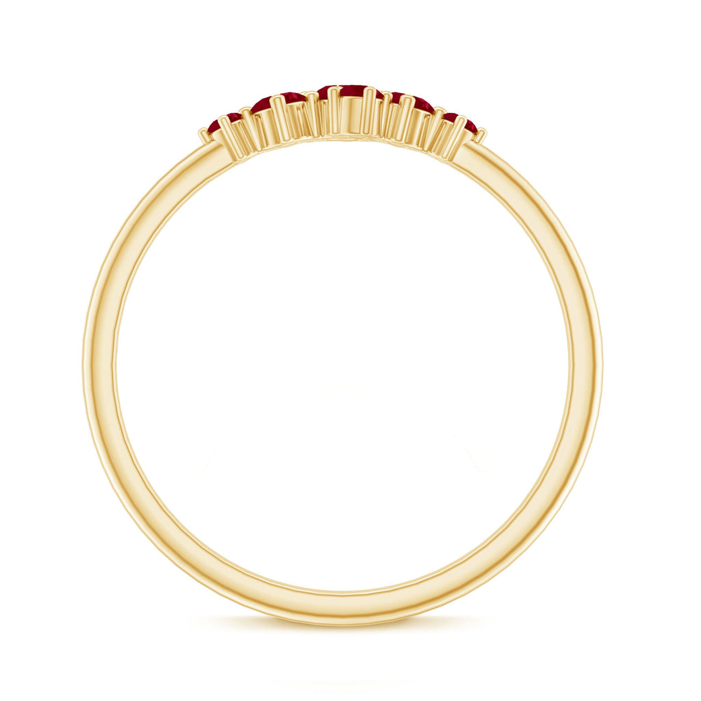 Natural Ruby Cluster Promise Ring for Women