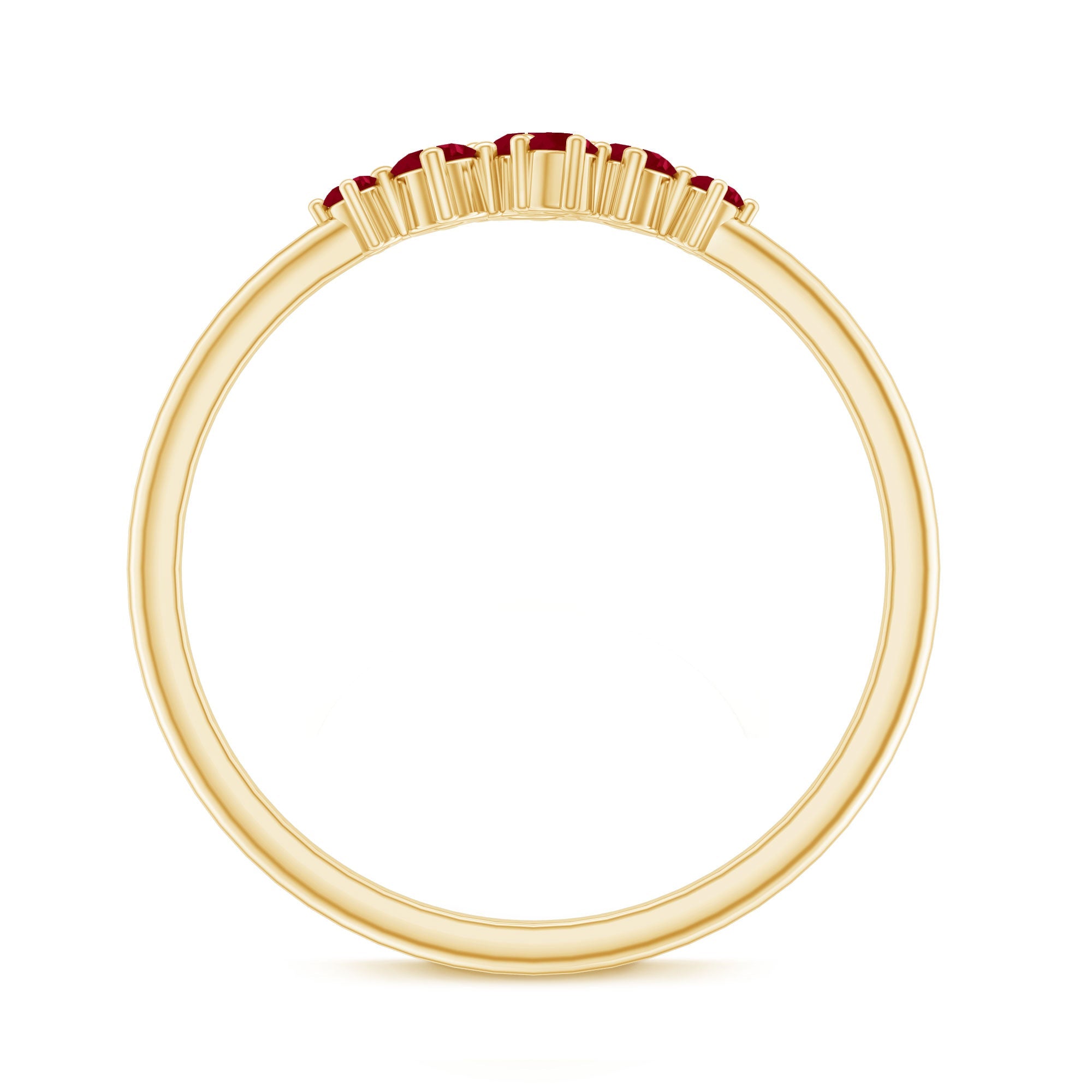 Natural Ruby Cluster Promise Ring for Women