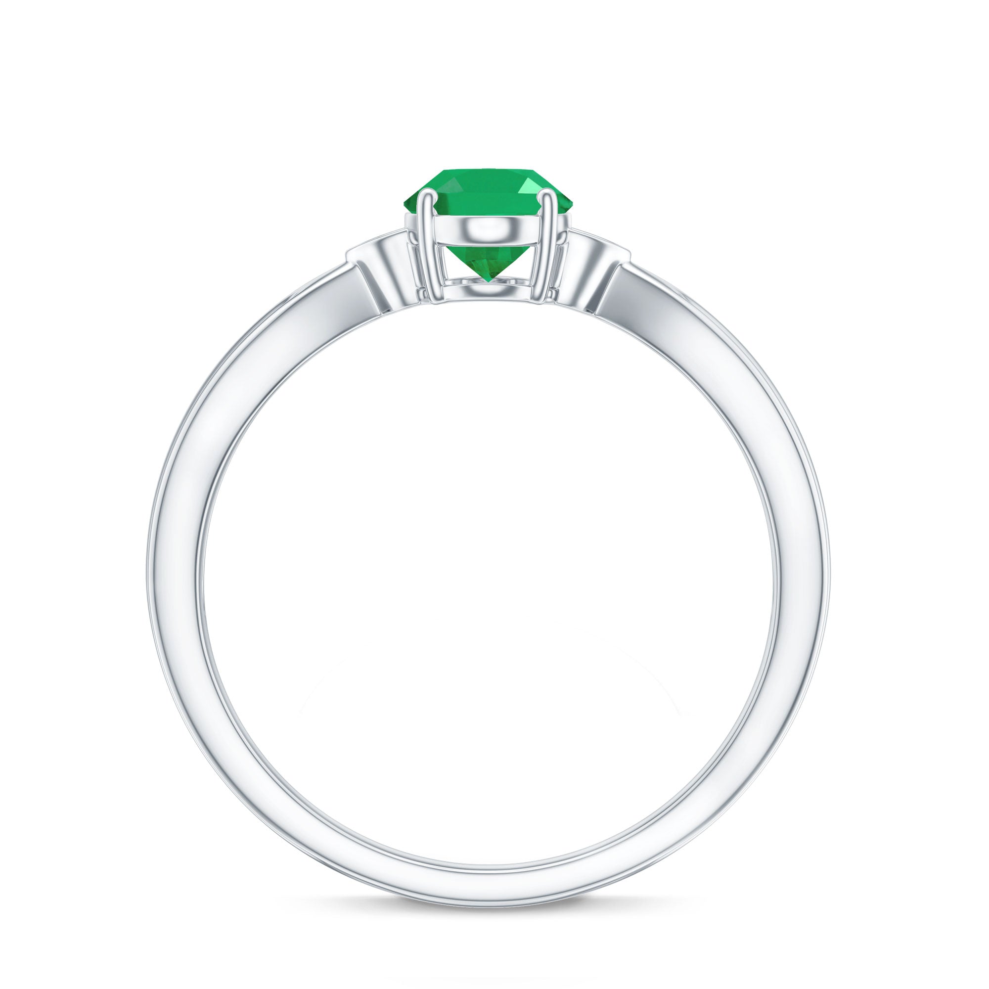 5X7 mm Oval Cut Emerald Vintage Engagement Ring with Diamond