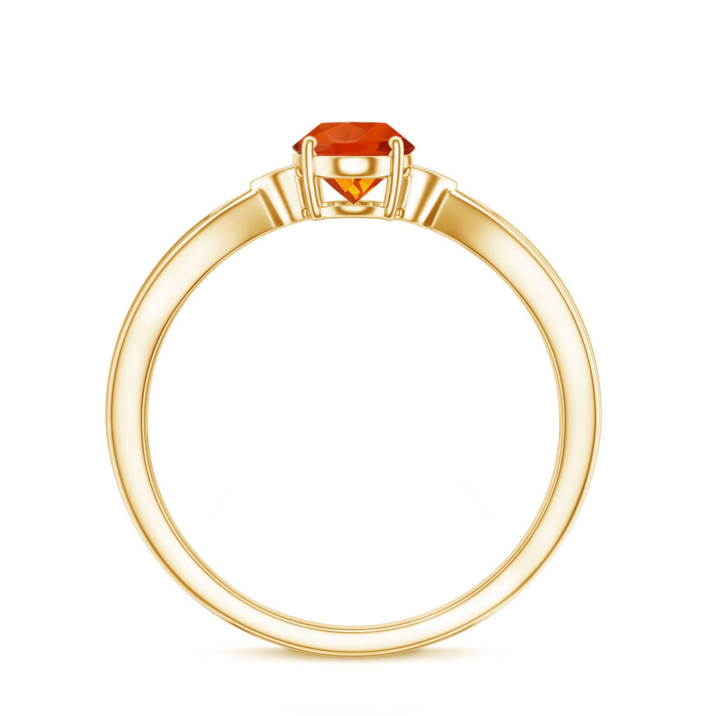 3/4 CT Oval Shape Fire Opal Engagement Ring with Diamond